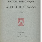 Bulletin n° 116 de la Société d'Histoire d'Auteuil et de Passy