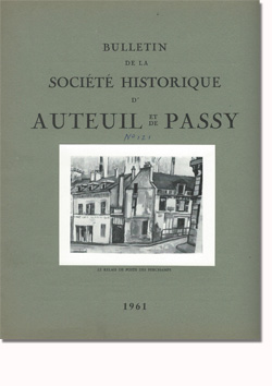 Bulletin n° 121 de la Société d'Histoire d'Auteuil et de Passy