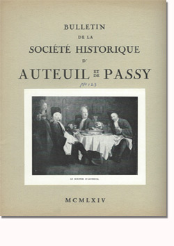 Bulletin n° 123 de la Société d'Histoire d'Auteuil et de Passy