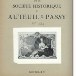 Bulletin n° 124 de la Société d'Histoire d'Auteuil et de Passy