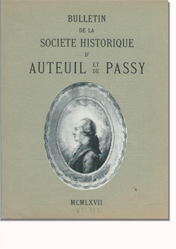 Bulletin n° 125 de la Société d'Histoire d'Auteuil et de Passy