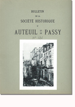 Bulletin n° 126 de la Société d'Histoire d'Auteuil et de Passy