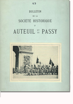 Bulletin n° 127 de la Société d'Histoire d'Auteuil et de Passy