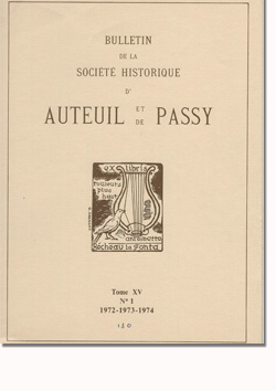 Bulletin n° 130 de la Société d'Histoire d'Auteuil et de Passy