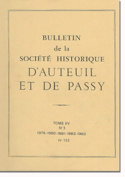 Bulletin n° 132 de la Société d'Histoire d'Auteuil et de Passy
