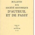 Bulletin n° 133 de la Société d'Histoire d'Auteuil et de Passy