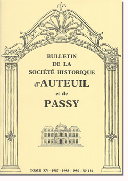 Bulletin n° 134 de la Société d'Histoire d'Auteuil et de Passy