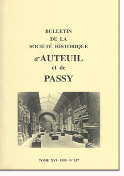 Bulletin n° 137 de la Société d'Histoire d'Auteuil et de Passy