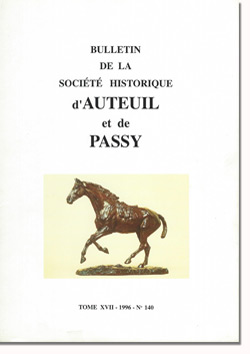 Bulletin n° 140 de la Société d'Histoire d'Auteuil et de Passy