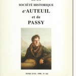Bulletin n° 142 de la Société d'Histoire d'Auteuil et de Passy