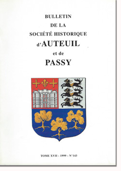 Bulletin n° 143 de la Société d'Histoire d'Auteuil et de Passy