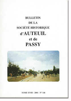 Bulletin n° 146 de la Société Historique et Archéologique d'Auteuil et de Passy