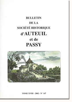 Bulletin n° 147 de la Société Historique et Archéologique d'Auteuil et de Passy