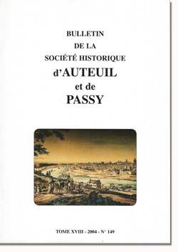 Bulletin n° 148 de la Société Historique d'Auteuil et de Passy