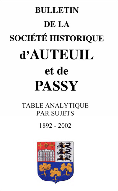 Table analytique des sujets traités dans les Bulletins depuis sa création en 1892 jusqu'à 2002 inclus