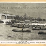 Au Point-du-Jour. Évolutions d'essai et réparations de la flotille des bateaux mouches avant la reprise du service (1880).