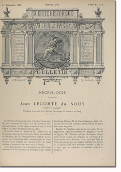 Bulletin n°106 de la Société d'Histoire d'Auteuil et de Passy