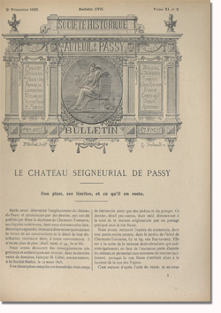 Bulletin n°107 de la Société d'Histoire d'Auteuil et de Passy