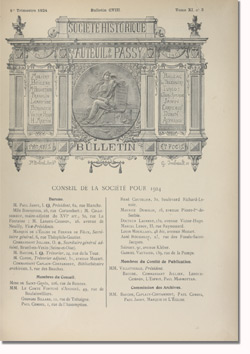 Bulletin n°108  de la Société d'Histoire d'Auteuil et de Passy