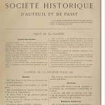 Bulletin n° 12 de la Société d'Histoire d'Auteuil et de Passy