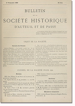Bulletin n° 16 de la Société d'Histoire d'Auteuil et de Passy