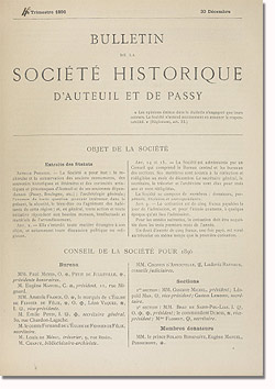 Bulletin n° 18 de la Société d'Histoire d'Auteuil et de Passy