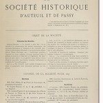 Bulletin n° 20 de la Société d'Histoire d'Auteuil et de Passy