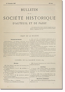 Bulletin n° 20 de la Société d'Histoire d'Auteuil et de Passy