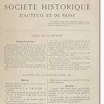 Bulletin n° 21 de la Société d'Histoire d'Auteuil et de Passy