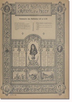 Bulletin n° 52-53 de la Société d'Histoire d'Auteuil et de Passy
