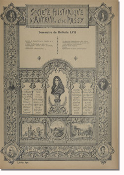 Bulletin n° 57 de la Société d'Histoire d'Auteuil et de Passy