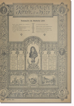 Bulletin n°62 de la Société d'Histoire d'Auteuil et de Passy