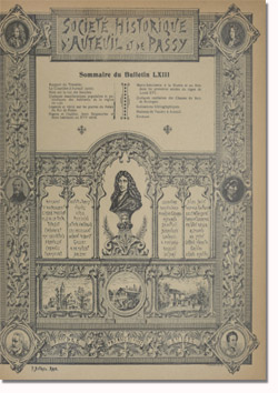 Bulletin n°63 de la Société d'Histoire d'Auteuil et de Passy