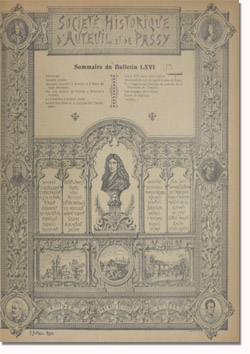 Bulletin n°66 de la Société d'Histoire d'Auteuil et de Passy
