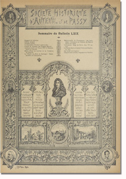 Bulletin n°69 de la Société d'Histoire d'Auteuil et de Passy