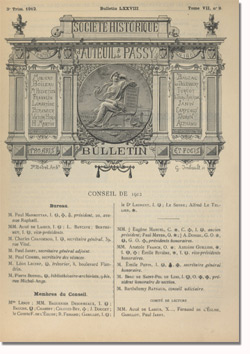 Bulletin n°78 de la Société d'Histoire d'Auteuil et de Passy