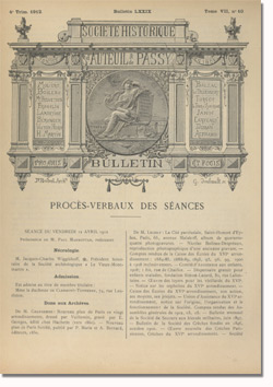 Bulletin n°79 de la Société d'Histoire d'Auteuil et de Passy