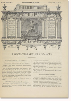 Bulletin n°81-82 de la Société d'Histoire d'Auteuil et de Passy