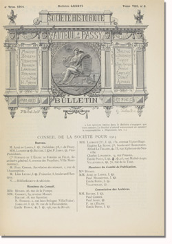Bulletin n°86 de la Société d'Histoire d'Auteuil et de Passy