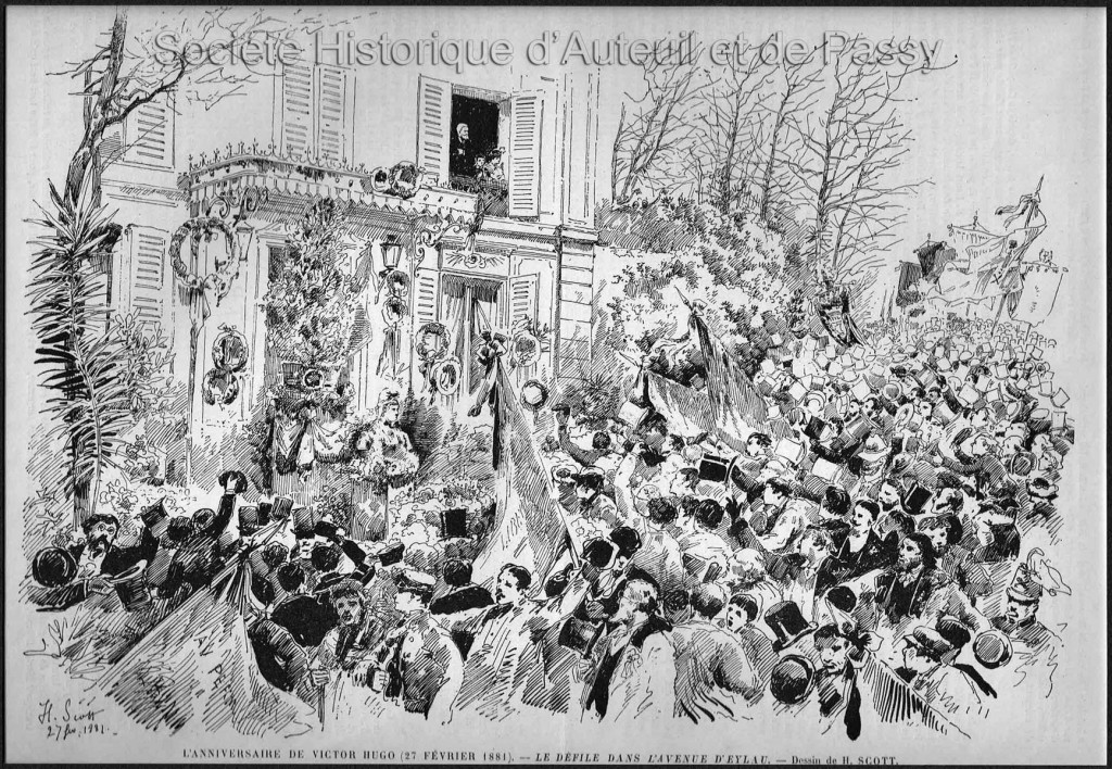 L'anniversaire de Victor Hugo (27 février 1881) - Le défilé dans l'avenue d'Eylau