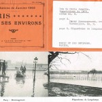 "Passy : déménagement, avenue de Versailles." / "Hippodrome de Longchamps". In Inondations de Janvier 1910, Paris et ses environs. Don de Mlle Armelin, Album n°4. Paris, A. Taride éditeur.