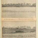 La crue de la Seine. Deux photographies : "Le pont de l'Alma le 28 janvier 1910. Maximum de la crue." / "Le pont de l'Alma hier matin à 10h."