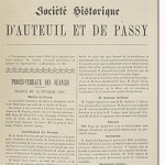 Bulletin n° 1 de la Société d'Histoire d'Auteuil et de Passy