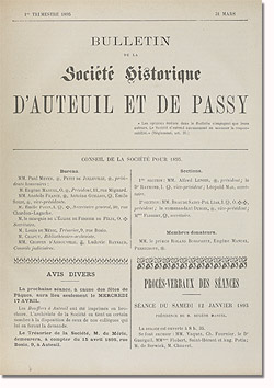 Bulletin n° 11 de la Société d'Histoire d'Auteuil et de Passy