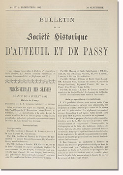 Bulletin n° 2 de la Société d'Histoire d'Auteuil et de Passy